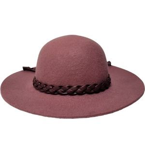 American Girl Hat Felt Floppy Braided Band Decor Pink Blush Size XS S Easter